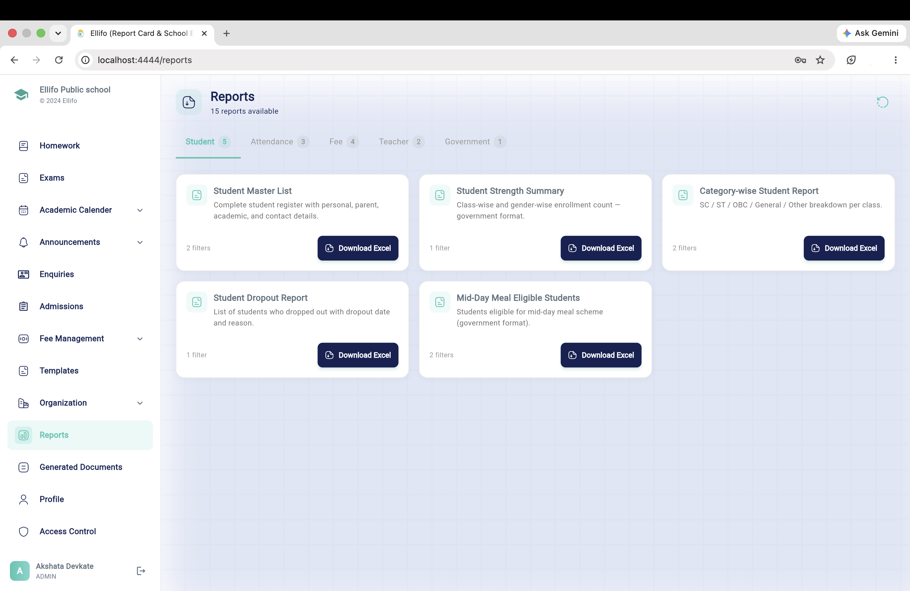 Excel Reports Dashboard