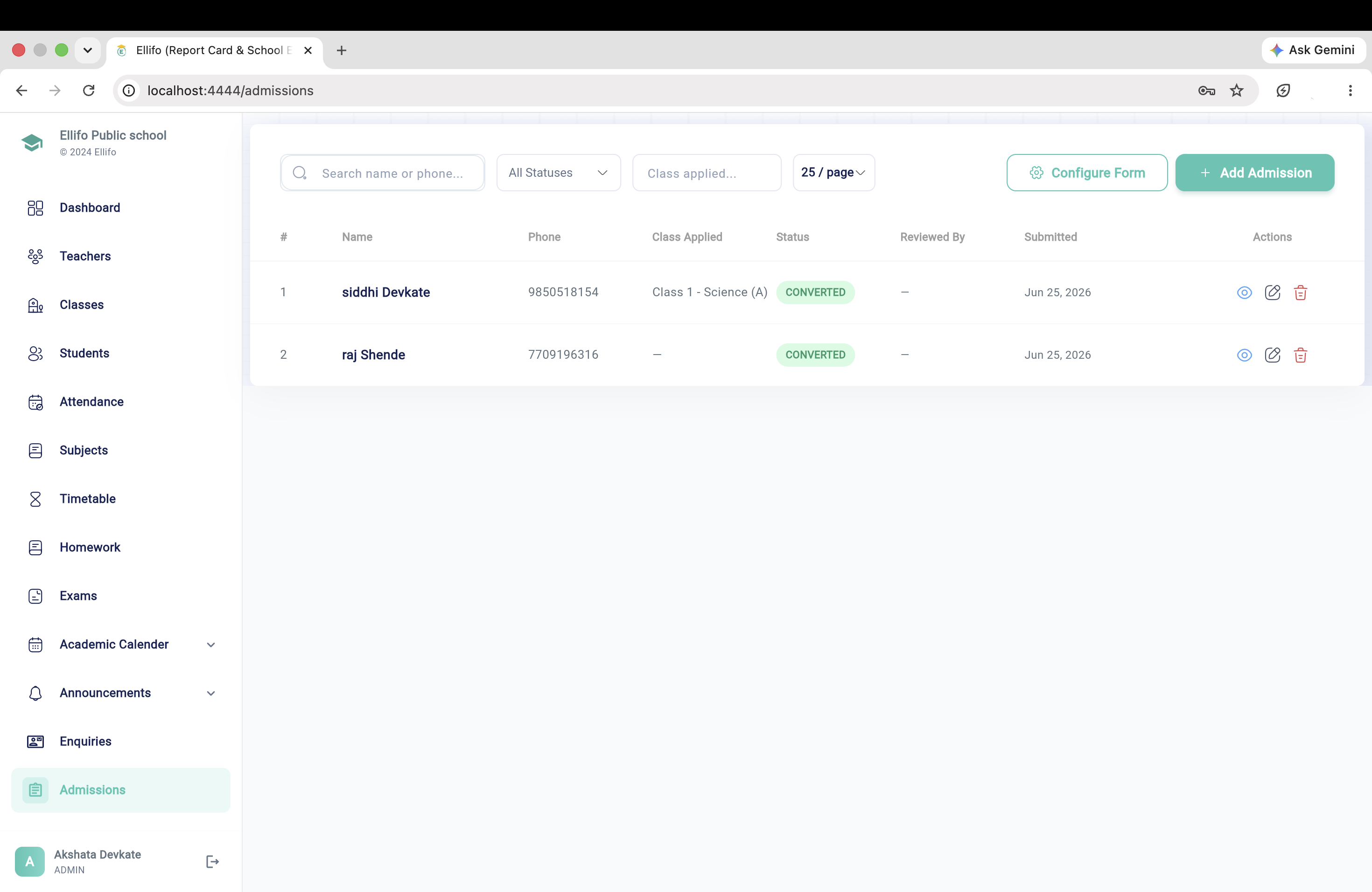 Fee Management Dashboard